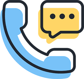 icon of a phone with a speech bubble